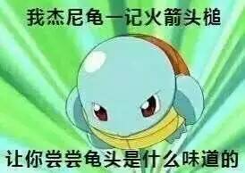 杰尼龟2 火箭头槌尝尝龟头味道表情包 中文网络风尚图片